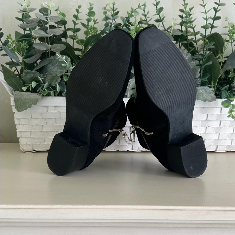 Talbots Black Suede Ankle Booties with Buckle - Picture 5 of 8
